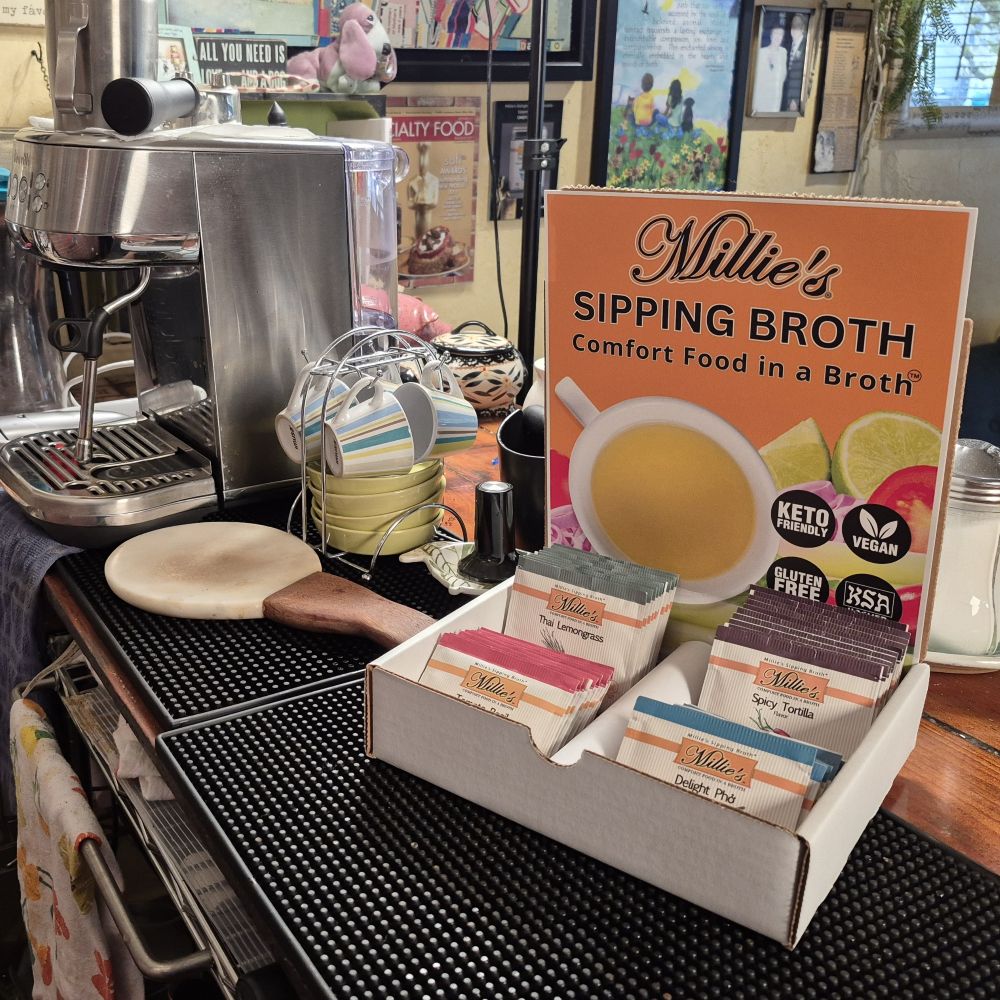 Millie's Sipping Broth Office Sampler Kit -4 Assorted Flavors - 56 Servings