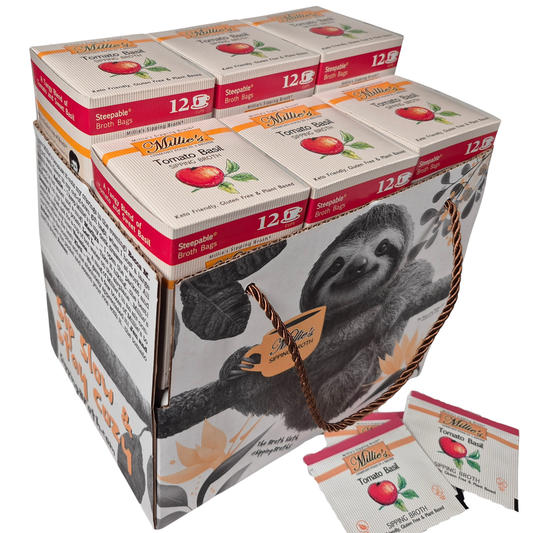 Millie's Tomato Basil Sipping Broth Value Case -6 Box C A S E - 12 Count (72 Servings)