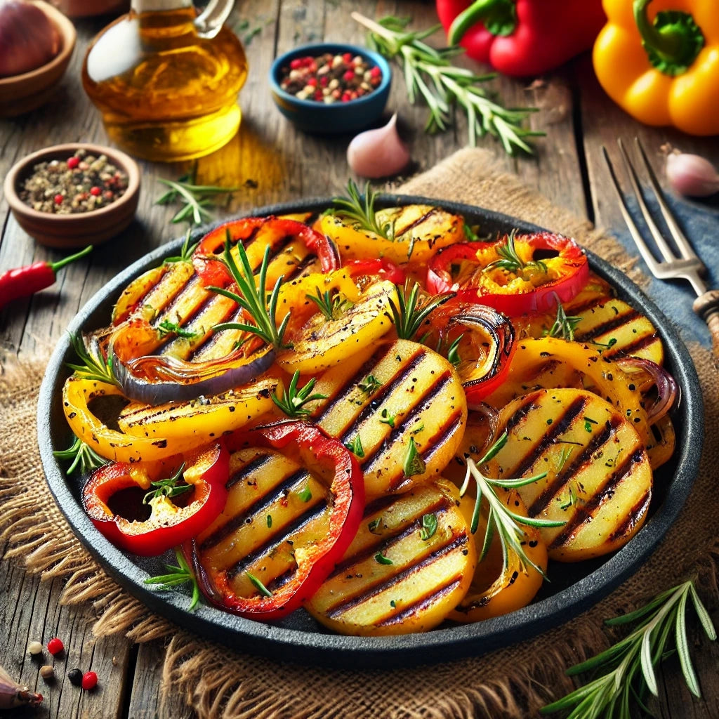 Herbed Grilled Potatoes with Peppers and Onions