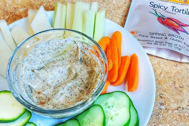 Spicy Tortilla Dip with Vegetables